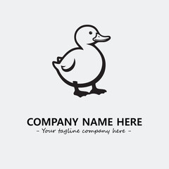 Duck illustration black and white for logo company vector image