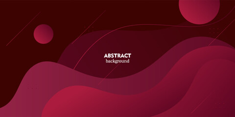 Modern colorful red geometric business banner design. Creative banner design with wave shape and line as template. Simple horizontal banner. Vector Eps10