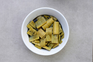 Bamboo shoot in tiliacora triandra juice