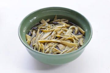 Bamboo shoot in tiliacora triandra juice