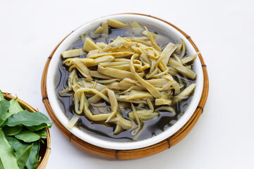 Bamboo shoot in tiliacora triandra juice