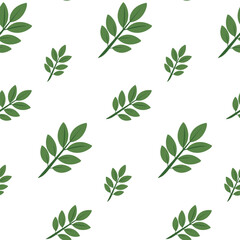 Seamless Pattern with Green Leaves, Fresh and Natural Botanical Design for Fabric, Wallpaper, and Eco-Friendly Decor