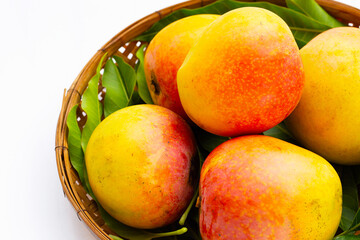 Mango on white background. Tropical fruit