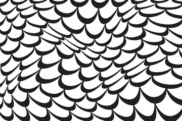 black color fish scales shape creative geometric wavy pattern abstract wave pattern