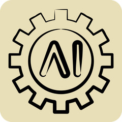 Icon AI Tools. related to Artificial Intelligence symbol. hand drawn style