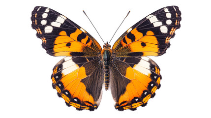 Fototapeta premium A butterfly with orange wings and black spots