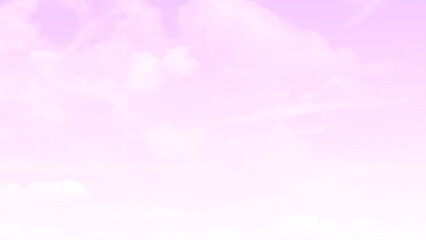 Very beautiful unusual pink sky with beautiful white clouds background.