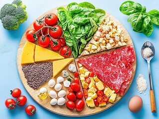 Nutritional infographic comparison of food ingredients kitchen visual guide indoor healthy eating concept