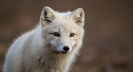 Naklejka premium Enchanting Portrait of an Arctic Fox with Innocent Captivating Gaze