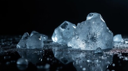 Obraz premium ice cubes on black background
