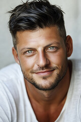 Obraz premium Close-up of a business man smiling, a handsome business man