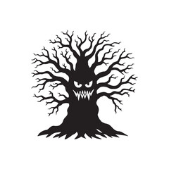 Obraz premium Halloween tree silhouette vector
