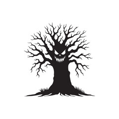 Obraz premium Halloween tree silhouette vector