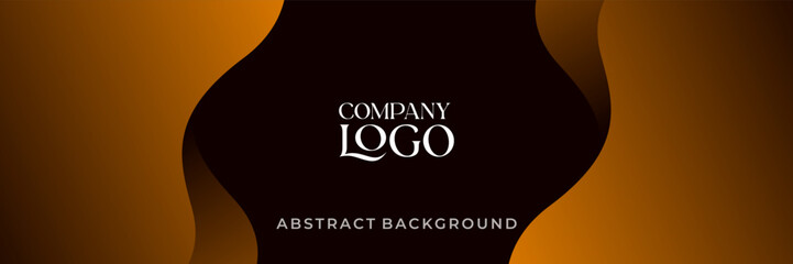 Dark Brown Abstract Wave Background with Company Logo Placeholder
