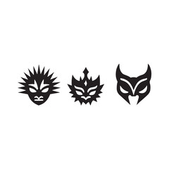 Black Mask Barber icon vector