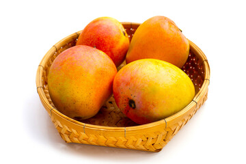 Mango on white background. Tropical fruit