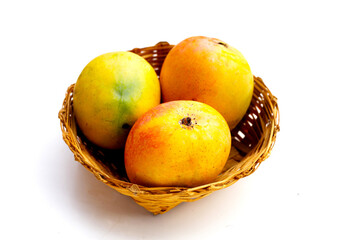Mango on white background. Tropical fruit