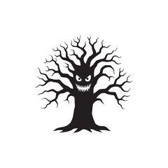 Halloween and tree vector