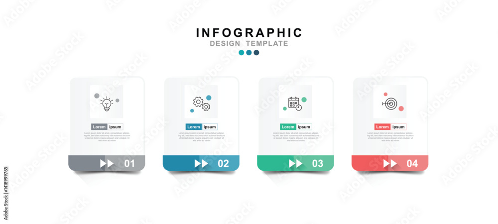 Leinwandbilder vector infographic label design template with icons and 4 options or steps. can be used for process 