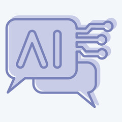 Icon Chat Bot 2. related to Artificial Intelligence symbol. two tone style