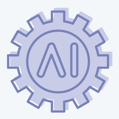 Icon AI Tools. related to Artificial Intelligence symbol. two tone style