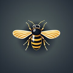 Minimalistic Bug Artwork in Modern Flat Vector Style