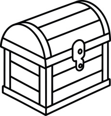 Treasure Chest Vector Symbol | Storage Box, Pirate Loot & Vintage Container Icon