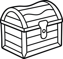 Treasure Chest Vector Symbol | Storage Box, Pirate Loot & Vintage Container Icon