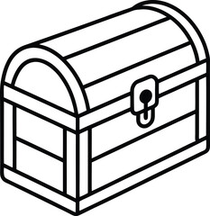 Treasure Chest Vector Symbol | Storage Box, Pirate Loot & Vintage Container Icon