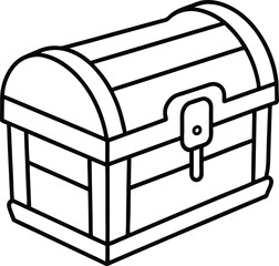Treasure Chest Vector Symbol | Storage Box, Pirate Loot & Vintage Container Icon