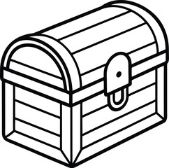 Treasure Chest Vector Symbol | Storage Box, Pirate Loot & Vintage Container Icon