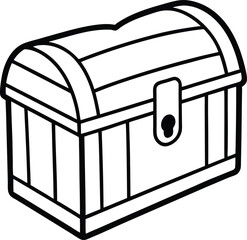 Treasure Chest Vector Symbol | Storage Box, Pirate Loot & Vintage Container Icon