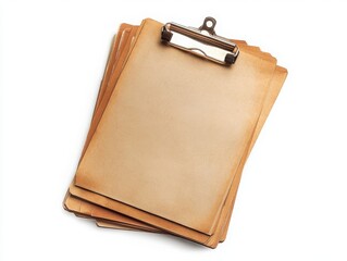 Stack of blank leather clipboard mockups