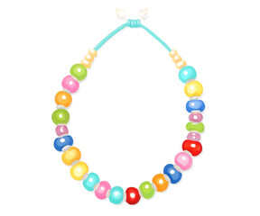 Naklejka premium Vibrant friendship bracelet illustration features colorful beads and a cheerful design that captures the essence of connection and shared joy
