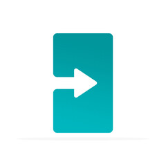 entrance arrow icon, colored flat vector. modern and minimalist design.