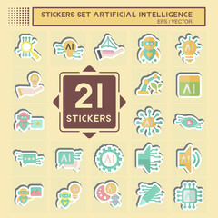 Sticker Set Artificial Intelligence. related to Artificial Intelligence symbol