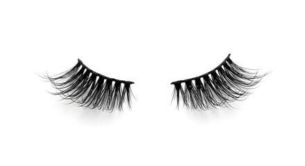 Dramatic Flair: Isolated False Eyelashes Ready for Application in Beauty shots