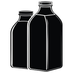 Milk Bottle Silhouette Vector Graphic