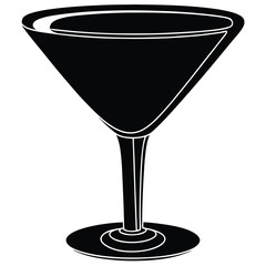 Cocktail Glass Silhouette Vector Design