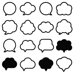 Fototapeta premium Collection of Sixteen Different Speech Bubble Icons