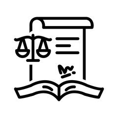 Vector black line icon for Satutory rights