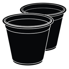 Plastic Cup Silhouette Vector Graphic