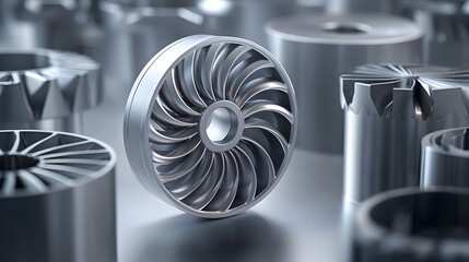 Close up shot of a pristine die cast metal part featuring flawless smooth surfaces and sharp intricate details showcasing the precision and of industrial engineering and manufacturing