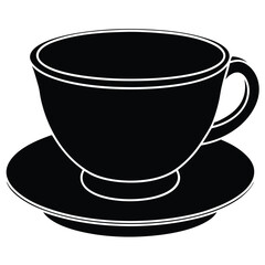 Teacup Silhouette Vector Graphic