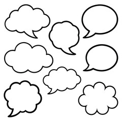 Obraz premium Collection of Eight Blank Speech Bubbles for Design
