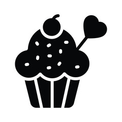 Get a sight of this creamy cupcake glyph style icon