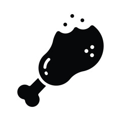 Ready to use glyph style icon showing chicken leg piece