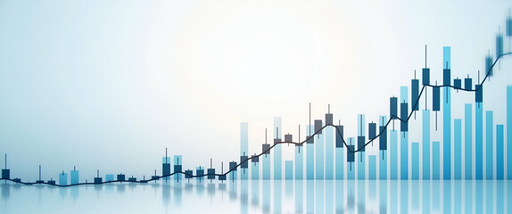 Candle Stick Graph Chart: Stock Market Investment & Trading Data Visualization with Empty Space for Text - Ideal for Financial Concepts and Analysis