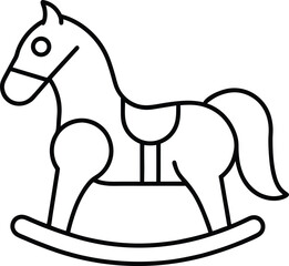 Wooden Horse Toy Vector | Classic Rocker, Vintage Ride-On & Childhood Symbol