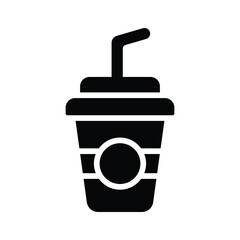 Trendy icon of takeaway juice glass designed in glyph style